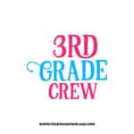 3rd Grade Crew Free SVG & PNG, SVG Free Download,  SVG for Cricut Design Silhouette, teacher svg, school svg, kindergarten svg, back to school svg, teacher life svg, funny teacher svg, teaching svg, graduation svg