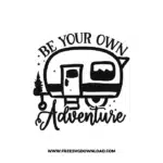 Be Your Own Adventure Free SVG & PNG Download,  SVG for Cricut Design Silhouette, camping svg, adventure svg, summer svg, camp life svg, travel svg, campfire svg, happy camper svg, camping shirt svg, mountain svg, nature svg, forest svg, vacation svg, tent svg, lake svg, adventure awaits svg, Camper trailer SVG, happy camper SVG