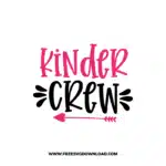 Kinder Crew Free SVG & PNG, SVG Free Download,  SVG for Cricut Design Silhouette, teacher svg, school svg, kindergarten svg, back to school svg, teacher life svg, funny teacher svg, teaching svg, graduation svg