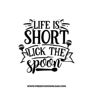 Life Is Short Lick The Spoon 2 Free SVG & PNG, farmhouse svg, kitchen towel svg, home svg, pantry svg, potholder svg, farm svg, layered SVG Free Download,  SVG for Cricut Design Silhouette, svg files for cricut, svg files for cricut, separated svg, trending svg