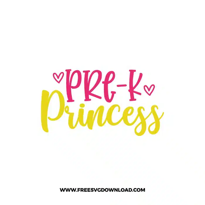 Pre-K Princess Free SVG & PNG, SVG Free Download,  SVG for Cricut Design Silhouette, teacher svg, school svg, kindergarten svg, back to school svg, teacher life svg, funny teacher svg, teaching svg, graduation svg