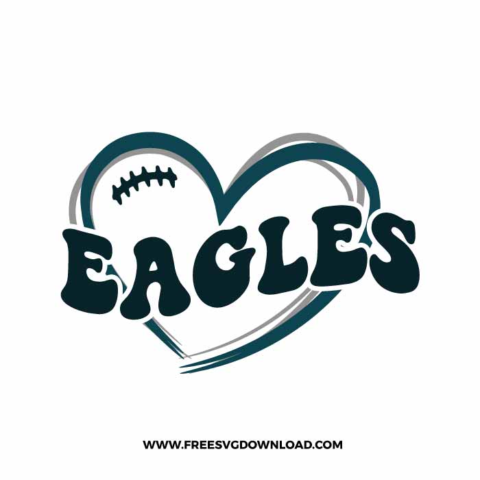 Eagles Heart SVG & PNG, SVG Free Download, svg files for cricut, football svg, nfl svg, halftime show svg, super bowl LVII svg, chiefs svg, eagles svg, superbowl logo svg
