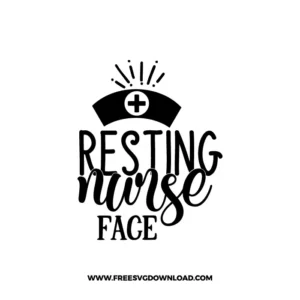 Resting Nurse Face Cricut Free SVG File