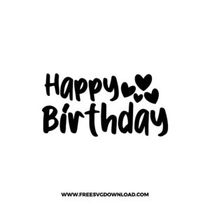 Happy Birthday 3 Free SVG & PNG, SVG Free Download, cake topper svg, birthday party svg, happy birthday svg, birthday cake svg