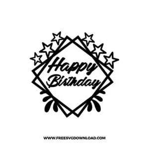 Happy Birthday 5 Free SVG & PNG, SVG Free Download, cake topper svg, birthday party svg, happy birthday svg, birthday cake svg