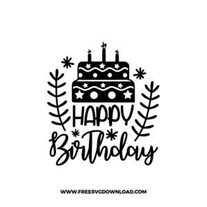 Happy Birthday Free SVG File 8