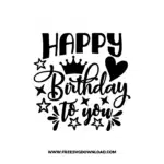 Happy Birthday To You 1 Free SVG & PNG, SVG Free Download, cake topper svg, birthday party svg, happy birthday svg, birthday svg, birthday cake svg