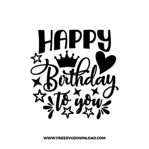 Happy Birthday To You 1 Free SVG & PNG, SVG Free Download, cake topper svg, birthday party svg, happy birthday svg, birthday svg, birthday cake svg