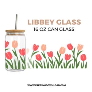 Tulip Libbey Can Glass SVG & PNG, SVG Free Download, svg files for cricut, flower svg, floral svg, plant svg, gardening svg, spring svg, libbey glass svg, can glass svg free