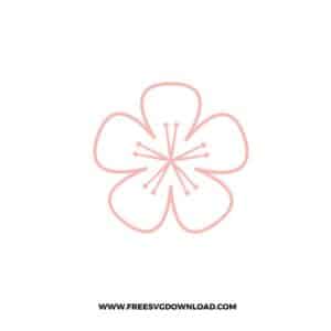 Cherry Blossom Outline SVG & PNG, SVG Free Download, svg files for cricut, flower svg, floral svg, plant svg, gardening svg, spring svg, cherry svg, blossom svg