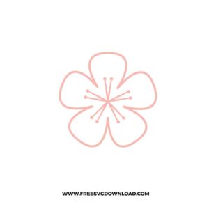 Cherry Blossom Outline SVG Cut File