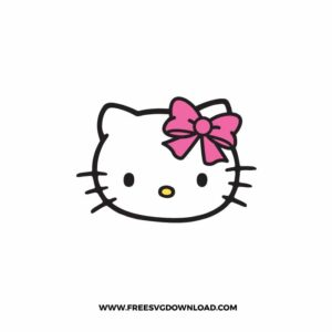 Hello Kitty SVG & PNG, SVG Free Download, SVG for Cricut Design Silhouette, svg files for cricut, hello kitty free svg, kitty svg, kawaii svg, kawaii kitty svg,