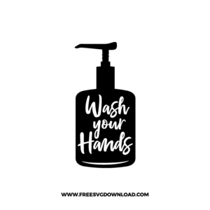Wash Your Hands Soap Bottle Free SVG file