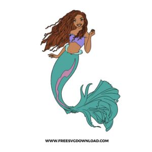 Black Ariel Little Mermaid Free SVG File