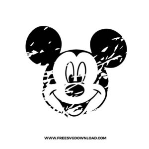 Distressed Mickey Face SVG cut file