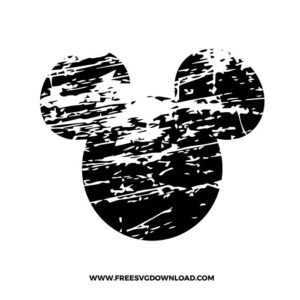 Distressed Mickey Head Free SVG File