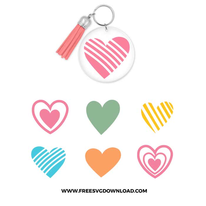 Hearts Keychain SVG free cut files, SVG Free Download, free svg files for cricut, acrylic keychain svg free, cricut keychain svg, circle keychain svg, hearts svg, love svg