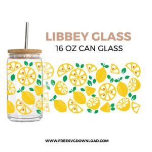 Lemon Vibe Libbey Can Glass SVG & PNG, SVG Free Download, svg files for cricut, libbey glass svg, can glass svg free, summer svg, lemon svg, summer vibe svg, fruit svg, lemonade svg