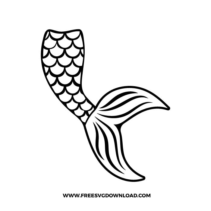 Mermaid Tail Outline SVG & PNG, SVG Free Download,  SVG for Silhouette, svg files for cricut, separated svg, disney svg, little mermaid free svg, ariel svg, disney princess svg, mermaid svg
