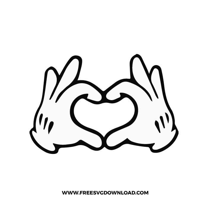 Mickey Hand Heart SVG & PNG Free Cut Files | Free SVG Download