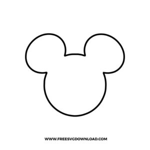 Mickey Head Outline SVG cut file