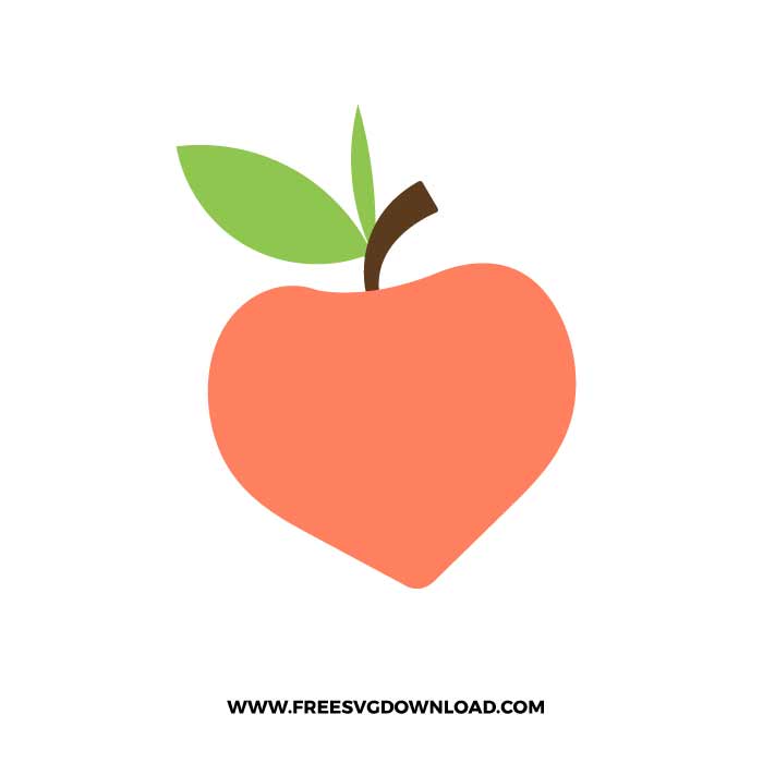 Peach SVG & PNG, SVG Free Download,  SVG for Silhouette, svg files for cricut, separated svg, fruit svg, summer svg, lemon svg, strawberry svg, pineapple svg, watermelon svg, Peach outline svg