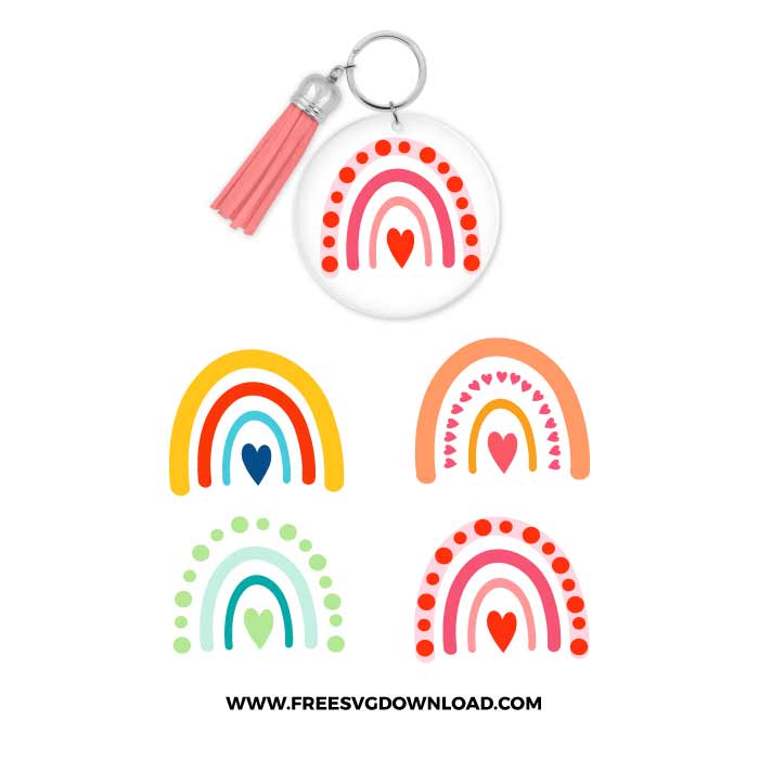 Rainbow Keychain SVG free cut files, SVG Free Download, free svg files for cricut, acrylic keychain svg free, cricut keychain svg, circle keychain svg, rainbow svg