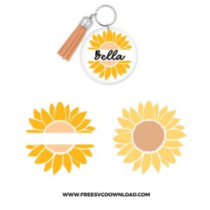 Sunflower Keychain SVG free cut files, SVG Free Download, free svg files for cricut, acrylic keychain svg free, cricut keychain svg, circle keychain svg, flower svg, wildflower svg, floral svg