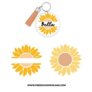 Sunflower Keychain Free SVG File