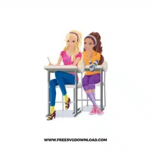 Barbie in Class Free SVG File