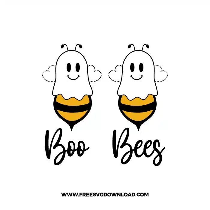 Boo Bees SVG & PNG, SVG Free Download, svg files for cricut, halloween free svg, spooky free svg, fall svg, pumpkin svg, happy halloween svg, ghost svg, autumn svg, trick or treat svg, horror svg, witch svg, skull svg, zombie svg