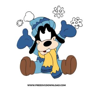 Baby Goofy With Snow Free SVG File