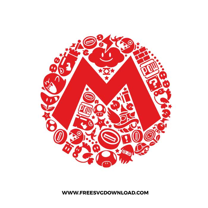Mario Logo SVG & PNG, SVG Free Download,  SVG for Silhouette, svg files for cricut, separated svg, mario svg, luigi svg, mario svg layered, mario star svg, princess peach svg, mushroom svg, mario brothers svg, yoshi svg, toad svg, bowser svg, koopa svg, goombario svg, king boo svg