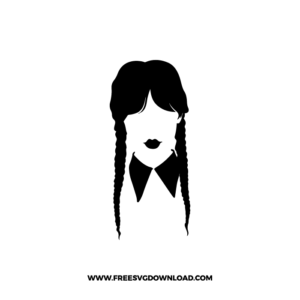 Wednesday Face SVG & PNG, SVG Free Download, svg files for cricut, wednesday svg, Addams family svg, the thing svg, halloween svg, jenna ortega svg