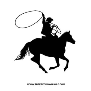 Cowboy Riding Horse Free SVG File
