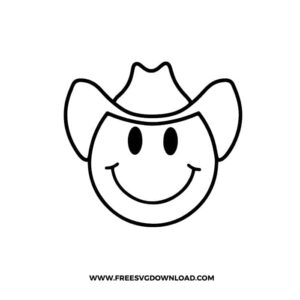 Cowboy Smiley Face Free SVG File