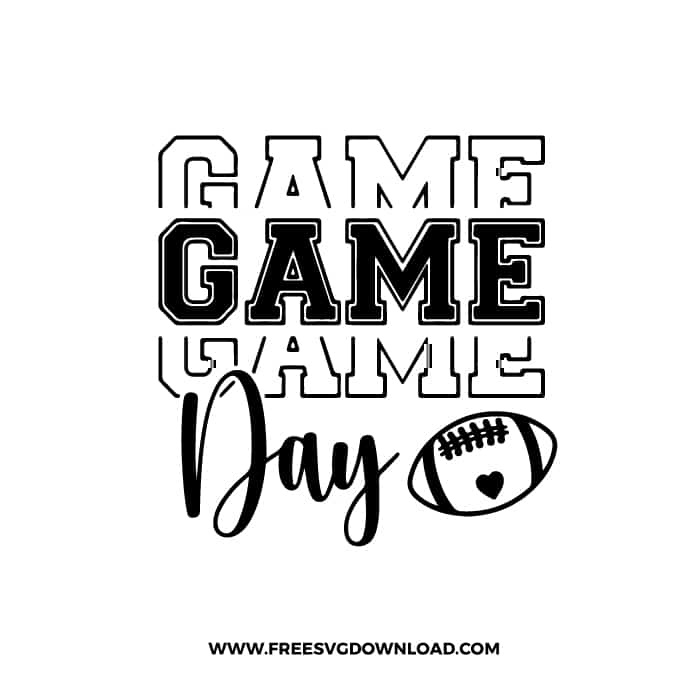 Football Game Day SVG & PNG, SVG Free Download, svg files for cricut, football svg, football mom svg, nfl svg, game day svg, football team svg, football outline svg, football laces svg