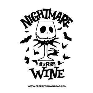 Nightmare Before Wine Free SVG File
