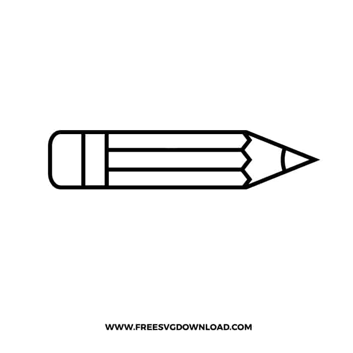 Pencil Outline SVG & PNG, SVG Free Download, svg files for cricut,  teacher svg, school svg, kindergarten svg, pencil svg, first grade svg, second grade svg, back to school svg, school supply svg, apple svg, crayon svg