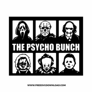 The Psycho Bunch SVG & PNG, SVG Free Download, svg files for cricut, svg files for Silhouette, scream svg, jason svg, michael myers svg, chucky svg, pennywise svg, saw svg, halloween svg, spooky svg, pumpkin svg, happy halloween svg, halloween png, ghost svg, trick or treat svg, horror svg, witch svg, skull svg, zombie svg,nightmare before christmas svg