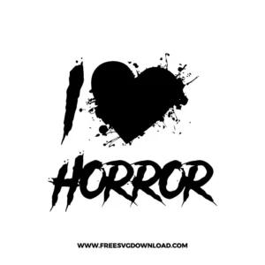 I Love Horror Free SVG File