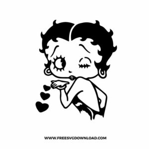 Betty Boop Kiss SVG & PNG, SVG Free Download, svg files for cricut, American girl svg, sexy girl svg, love svg, betty boop layered svg