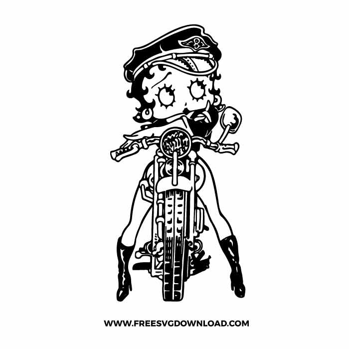 Betty Boop Motorcycle SVG & PNG, SVG Free Download, svg files for cricut, American girl svg, betty svg, sexy girl svg, love svg, betty boop layered svg