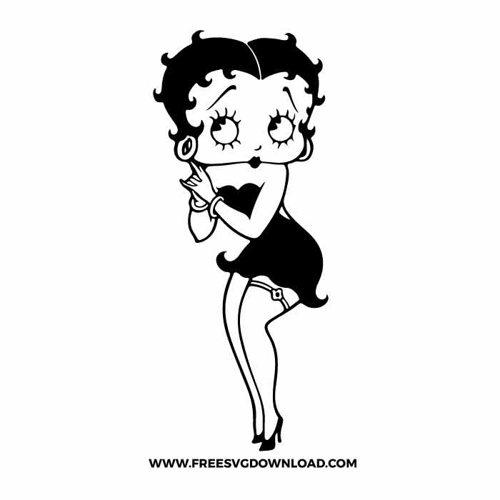 Betty Boop SVG & PNG, SVG Free Download, svg files for cricut, American girl svg, betty svg, sexy girl svg, love svg, betty boop layered svg