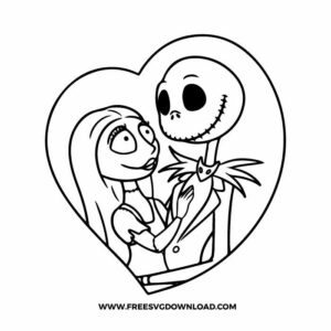 Jack and Sally Love Free SVG File
