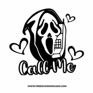 Scream Call Me SVG & PNG, SVG Free Download, svg files for cricut, scream svg, jason svg, michael myers svg, chucky svg, pennywise svg, saw svg, halloween svg, spooky svg, pumpkin svg, happy halloween svg, halloween png, ghost svg, trick or treat svg, horror svg, witch svg, skull svg, zombie svg,nightmare before christmas svg, ghostface svg