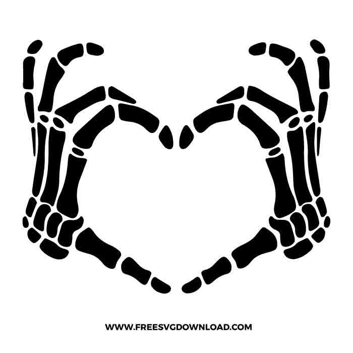 Skeleton Heart Hand SVG PNG cut files, free svg for cricut, skeleton svg, middle finger svg, halloween svg, skeleton hand svg, love svg