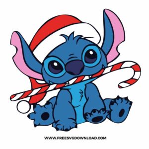Stitch Candy Cane SVG & PNG, SVG Free Download, svg files for cricut, stitch svg, christmas svg, candy cane svg, christmas tree svg, lilo svg, ohana means svg, disney christmas svg, christmas ornament svg, disney svg