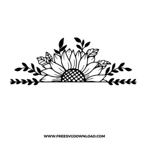 Half Sunflower Free SVG File