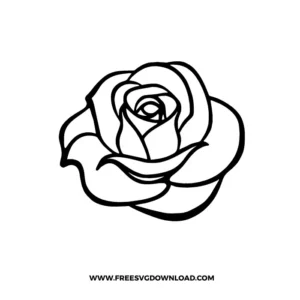 Rose Outline Free SVG File